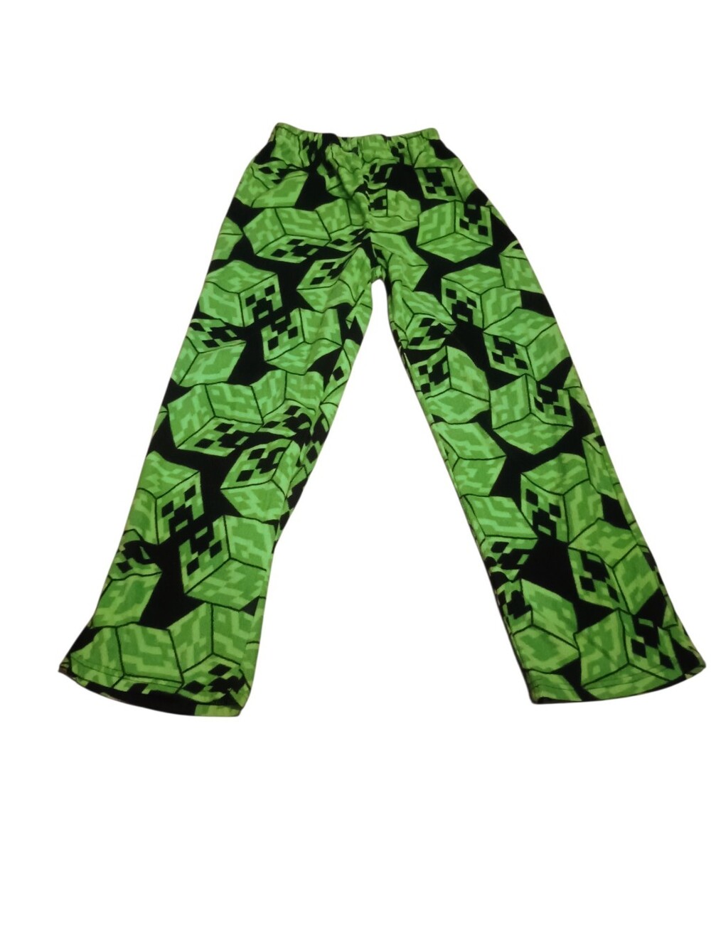 Minecraft Creeper all-over print fleece lounge pajama pants Kid Size M(8)